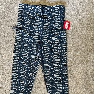 SPANX leggings, Blue and White NWT size M